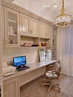 Bureau d'ordinateur en forme de L personnalisé avec étagère, poste de travail pour bureau à domicile