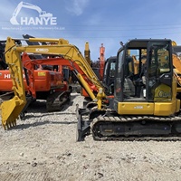 Mini-excavatrice sur chenilles d'occasion Kobelco SK55SR 5,5 tonnes d'origine japonaise, à bras court, moteur Yanmar, pour la construction urbaine et l'aménagement de jardins