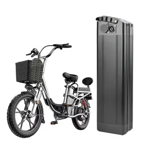 Bateria personalizada para bicicleta elétrica, 48v, 52v, 60v, 10ah, 20ah, 30ah, 500w, 1000w, prata, peixe, 36v, bateria de lítio, bicicleta elétrica urbana