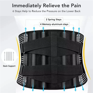 Çift çekme nefes Brace bel desteği kemer fonksiyonu bel desteği 6 çelik levhalar desteği bel balık ipek kumaş - Product Image 3