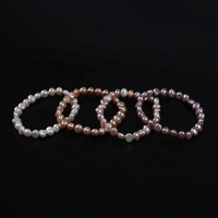 Bracelet en perles d'eau douce naturelles de forme baroque de 8-9 mm pour femmes, cadeau
