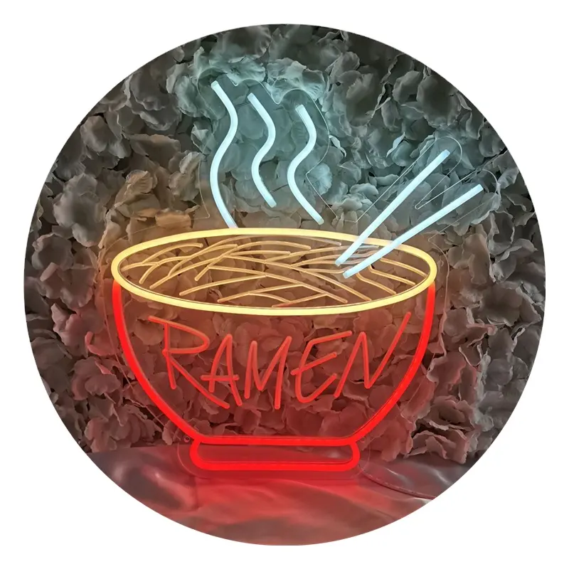 Home Decoration Noodle Shape LED Acrylic Neon Lights Flex Silicone Neon Sign Neon Lamp Restaurant Room Decoration with USB