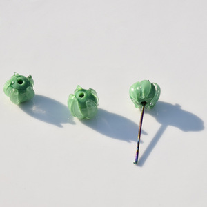 Crystal Lampwork Glass Lotus <b>Beads</b> 12mm Straight Hole For Earring Making DIY Jewelry Making <b>Kit</b> - Product Image 4