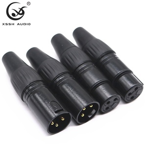 Adaptateur prise XLR YIVO YXL17 #   Connecteur XLR 3 broches <span class=keywords><strong>mâle</strong></span>-femelle plaqué or en alliage pour audio et vidéo HIFI DIY - Product Image 2