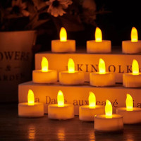 Dropshipping Bougie lumineuse LED étanche Bougies LED en plastique Bougies LED chauffe-plat sans flamme avec piles