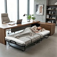Lit d'appoint pliant pour hôtel et petit appartement, matelas en mousse à mémoire de forme, taille personnalisée, cadre en fer, tissu, chambre à coucher, durable, ISO9001