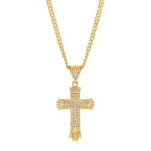 Collana Hip Hop Europea di Tendenza con Diamanti, Collana a Croce con Cristalli e Strass per Uomo e Donna - Product Image 4