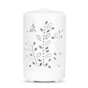 Diffuseur d'arômes en céramique 100 ml, humidificateur ultrasonique pour usage domestique avec base en bois - Product Image 2