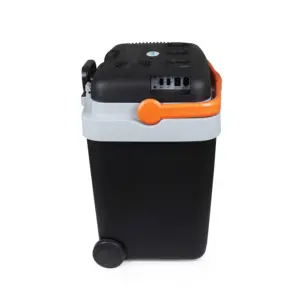 Portable Car Mini Refrigerator With Wheels 33l Outdoor Camping Refrigerator Can Be Refrigerated And Heated Black
