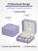 Guangdong Boîte en cuir à bijoux avec logo personnalisé de qualité supérieure Boîte cadeau lavande Emballage de bijoux personnalisé