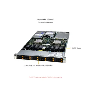 Servidor Barebone AS-1126HS-TN 1U de Doble Socket DDR5 ECC NVMe con Intercambio en Caliente, para Empresas, Virtualización en la Nube, HPC, Configuración Personalizable - Product Image 2