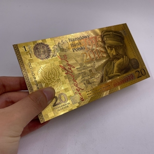Ready Stock Poland 100th Anniversary 20 PLN Currency Plastic 24k Gold Foil Electroplated Banknote - Product Image 3