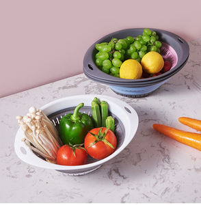 Panier égouttoir pliable en silicone LMK014 pour légumes et fruits, idéal pour la cuisine (vente en gros) - Product Image 2