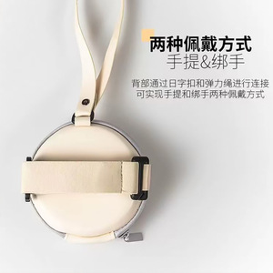 Étui à lunettes rond beige avec fermeture éclair, diamètre 10 cm, sac de rangement portable en cuir EVA pour lunettes, collection Printemps 2025 - Product Image 5
