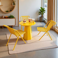 Ensemble table et chaises de jardin en fer, style nordique simple, imperméable et résistant aux UV, pour café et salon de thé, 2 places