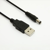 Kabel USB 5V ke 12V dengan jaket PVC panjang 1m, konverter Step-up tegangan 5V ke DC 12V
