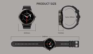 Montre connectée DM76 5ATM AMOLED avec GPS, suivi de santé, suivi du sommeil, bracelet en gel de silice, boussole intégrée, rappel d'appel à distance - Product Image 4