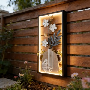 Lampe murale solaire de jardin LED, panneau décoratif extérieur, résistant à l'eau, alimenté par l'énergie solaire - Product Image 1