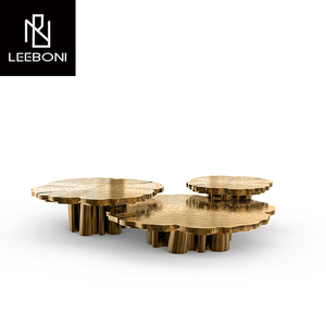 Boca-Juego de mesa de <span class=keywords><strong>centro</strong></span> para sala de estar, mesa de <span class=keywords><strong>centro</strong></span> moderna de acero inoxidable, mesa auxiliar de café redonda de lujo - Product Image 3