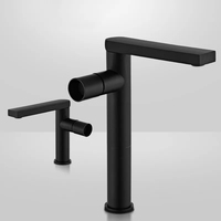 Mélangeurs de robinet de lavabo minces robinets robinet noir colonne de douche en laiton chromé antique ensemble de mitigeur d'eau