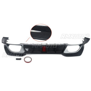 Magickit Rear <b>Diffuser</b> W/<b>LED</b> Light for 2019-2022 BMW 3-Ser G20 G28 Sport 330i M340i Carbon Color and Black - Product Image 1