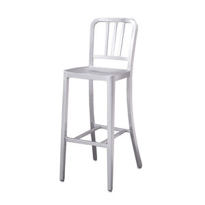 Tabouret de bar moderne en aluminium bleu marine pour extérieur, idéal pour jardin, hôtel, club et location pour événements (mariages, fêtes) - Product Image 6