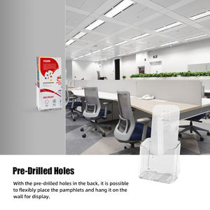 מחזיק ברושור אקרילי, מחזיק פלייר, מחזיק מעמד כרטיס פלסטיק שקוף משטח קיר - Product Image 6
