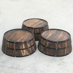 Personnalisable Vintage Chêne Bois Baril 18-Bouteille Forme Ronde Empilable Utilisation Intérieure Casier à Vin Étage Présentoir à Vin - Product Image 6