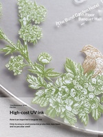 Cartes d'invitation de mariage en papier fantaisie, impression numérique, style naturel frais, simple, vert, acrylique, personnalisé, modèle TB, sans logo