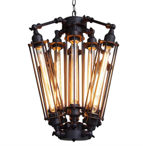 Lampadario a sospensione industriale in ferro, stile europeo, finitura nero/rustico, D52*H57cm, uso residenziale QY-<span class=keywords><strong>PL</strong></span> - Product Image 5