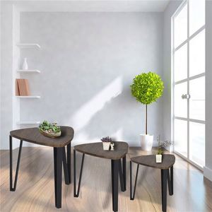 Phòng Ngủ Hình Học 3 Mảnh Bằng Gỗ Tam Giác Hiện Đại Cà Phê Bên Bàn Đặt Đồ Nội Thất Nhà End Bảng Thiết Lập - Product Image 4