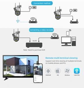 V380 Pro Dual Lens Cctv 4g Two Way Audio Color Night Vision Human Detection Wireless Network PTZ Light Bullet Camera <b>Security</b> - Product Image 6