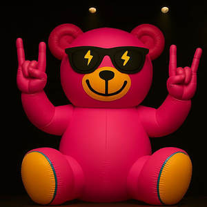 Mascota <span class=keywords><strong>de</strong></span> oso Rosa gigante inflable con <span class=keywords><strong>gafas</strong></span> <span class=keywords><strong>de</strong></span> <span class=keywords><strong>sol</strong></span> para decoraciones publicitarias <span class=keywords><strong>de</strong></span> centro comercial - Product Image 1