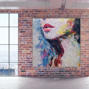 <span class=keywords><strong>Peinture</strong></span> murale moderne pour femme, art abstrait, <span class=keywords><strong>peinture</strong></span> à l'<span class=keywords><strong>huile</strong></span> épaisse au <span class=keywords><strong>couteau</strong></span> à palette sur toile pour la décoration intérieure du salon - Product Image 2