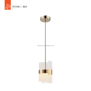 Lámpara Colgante Redonda de Lujo, Panel de Acrílico con Guía de Luz, Espejo, Color Champán Dorado - Product Image 6