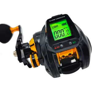 USB Rechargeable Electronic Digital Bait casting Left Hand Reel 6.3:1Gear ratio 10kg Brake Power Dark Night Wild Fishing reel