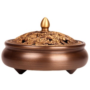 Quemador de Incienso de Cobre Puro Tongpu Craftsman, Estilo Antiguo, Quemador de Incienso Grande para Interiores con Base Color Leche, Incienso para el Hogar - Product Image 5