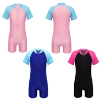 IEFiEL – maillot de bain à manches courtes pour fille, personnalisé, fermeture éclair, protection contre les éruptions cutanées