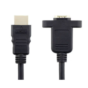 HDMI Male To Female Extension Cable With <b>Screw</b> Holes Black <b>Copper</b> Wire For TV Line Connection - Product Image 2