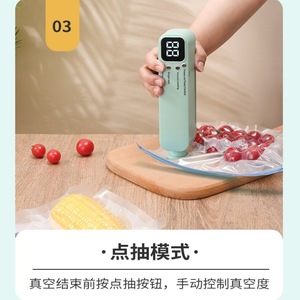เครื่องซีลสูญญากาศอัตโนมัติขนาดเล็ก 3-in-1 พร้อมที่ตัด ดีไซน์กะทัดรัด ระบบดูดอากาศทรงพลัง สำหรับใช้ในครัวเรือน ขายส่ง - Product Image 2