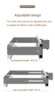 Grille de barbecue rotative automatique à moteur 5V DC, support télescopique réglable en largeur pour barbecue extérieur