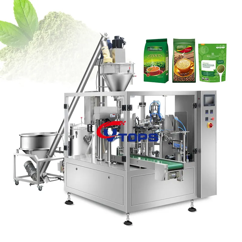 Sachet préfabriqué automatique Sachet fermeture éclair pour café lait en poudre Sachet Doypack Sachets d'emballage pour épices alimentaires