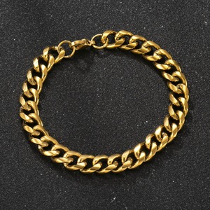 Pulsera de Acero Inoxidable Gruesa Chapada en Oro de 18k Que No Se Deslustra, Pulsera Impermeable, Pulsera de Cadena Cubana, Precio de Fábrica al por Mayor - Product Image 5