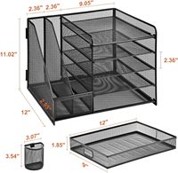 Organizadores de Escritorio para Suministros de Oficina con Cajón, Bandeja para Papel de 5 Niveles, Organizador de Archivos, Organizador de Datos, Estante para Archivos A4