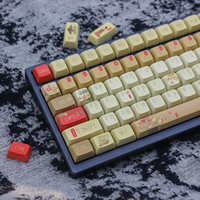 Custom DT002-XDA Profile PBT Keycaps 5-Sided Dye-Sublimation Chinese Style Yellow Personalized Custom Language Mechanical