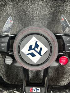 Volant en Alcantara pour Audi A4/A5/A6/A7/S4/S5/Q7/TT RS 2010-2025 – <span class=keywords><strong>Logo</strong></span> personnalisable, palettes de changement de vitesse, carbone forgé et bouton - Product Image 4