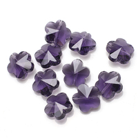 Zhubi 14MM Blumen anhänger Glasperlen 20 Stück Zentral loch Bunte Pflaumen blume Kristall perlen für die Schmuck herstellung