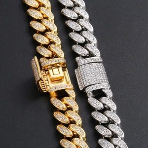 Collar de eslabones cubanos de plata para hombre, joyería de Hip Hop Rap, cristal brillante, cadena de eslabones cubanos, 2020 - Product Image 5