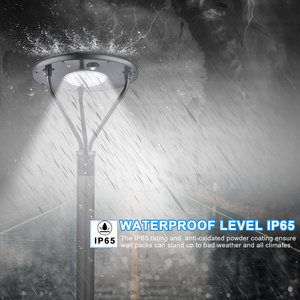 Alta calidad negro al aire libre parque cuadrado iluminación farolas 20W 25W 40W todo en uno impermeable Solar jardín Luz - Product Image 4