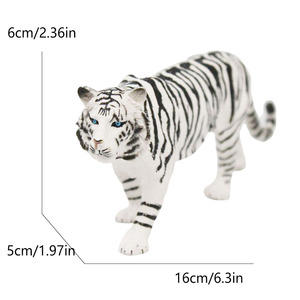 Modèles d'ornements de simulation de faune transfrontalière : Cerf à queue blanche femelle, Tigre blanc, Chameau, Singe à long nez, Loup, Ours à fourche - Product Image 3